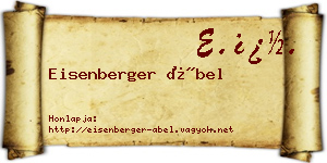 Eisenberger Ábel névjegykártya